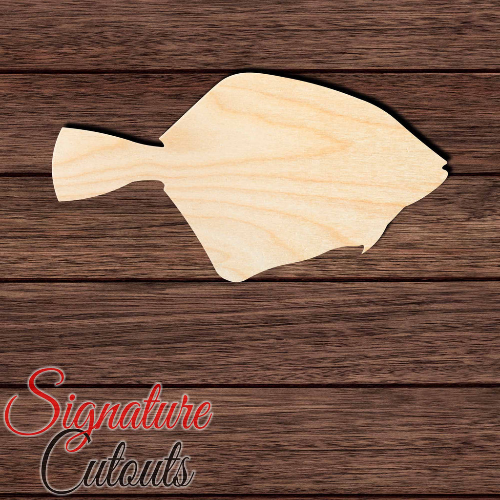 Flounder Fish 001 Shape Cutout in Wood, Acrylic or Acrylic Mirror - Signature Cutouts