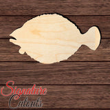 Flounder Fish 002 Shape Cutout in Wood