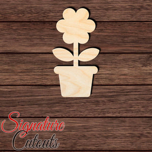 Flower Pot 002 Shape Cutout in Wood, Acrylic or Acrylic Mirror - Signature Cutouts