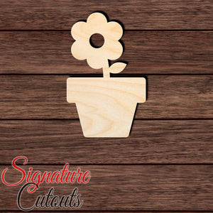 Flower Pot 003 Shape Cutout in Wood, Acrylic or Acrylic Mirror - Signature Cutouts