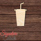 Fountain Drink Cup 001 Shape Cutout in Wood, Acrylic or Acrylic Mirror - Signature Cutouts