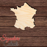 France Shape Cutout in Wood