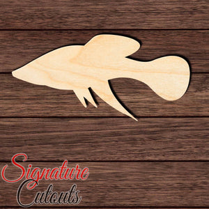 Gambusia Fish Shape Cutout in Wood, Acrylic or Acrylic Mirror - Signature Cutouts