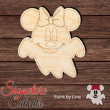 Ghost Minnie 001 Halloween Shape Cutout - Paint by Line - Signature Cutouts