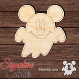 Ghost Mouse 001 Halloween Shape Cutout - Paint by Line