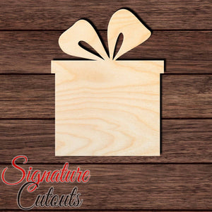 Gift Box 001 Shape Cutout in Wood, Acrylic or Acrylic Mirror - Signature Cutouts