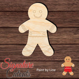 Gingerbread Boy 003 - Paint by Line Shape Cutout in Wood