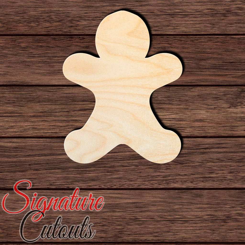 Gingerbread Man 001 Shape Cutout in Wood, Acrylic or Acrylic Mirror - Signature Cutouts