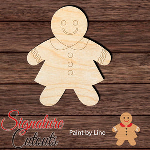 Gingerbread Woman 001 Shape Cutout in Wood, Acrylic or Acrylic Mirror - Signature Cutouts