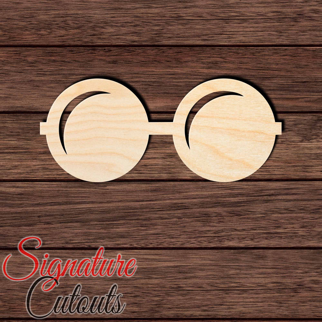 Glasses 002 Shape Cutout in Wood, Acrylic or Acrylic Mirror - Signature Cutouts