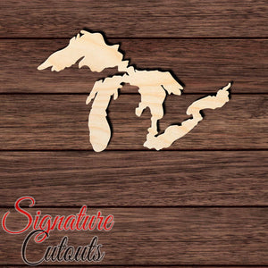 Great Lakes Shape Cutout in Wood, Acrylic or Acrylic Mirror - Signature Cutouts