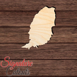 Grenada Shape Cutout in Wood, Acrylic or Acrylic Mirror - Signature Cutouts