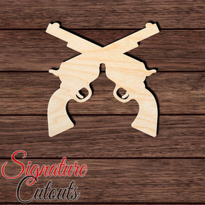 Guns Crossed 001 Shape Cutout in Wood, Acrylic or Acrylic Mirror - Signature Cutouts