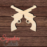 Guns Crossed 001 Shape Cutout in Wood, Acrylic or Acrylic Mirror - Signature Cutouts
