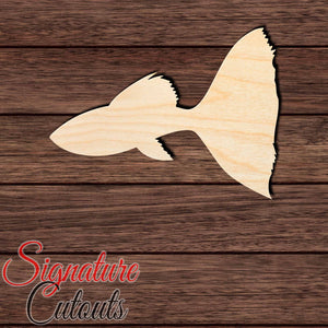 Guppy Fish 001 Shape Cutout in Wood, Acrylic or Acrylic Mirror - Signature Cutouts