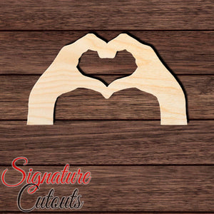 Hand Heart 001 Shape Cutout in Wood, Acrylic or Acrylic Mirror - Signature Cutouts