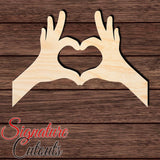 Hand Heart 002 Shape Cutout in Wood, Acrylic or Acrylic Mirror - Signature Cutouts