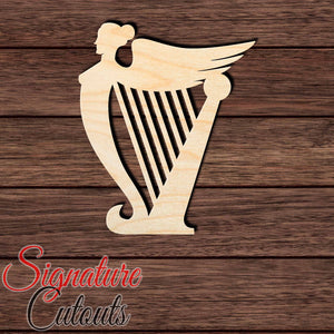 Harp 004 Shape Cutout in Wood, Acrylic or Acrylic Mirror - Signature Cutouts