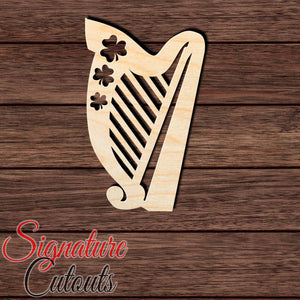 Harp 005 Shape Cutout in Wood, Acrylic or Acrylic Mirror - Signature Cutouts