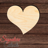 Heart 002 Shape Cutout in Wood