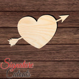 Heart with Arrow 001 Shape Cutout in Wood, Acrylic or Acrylic Mirror - Signature Cutouts
