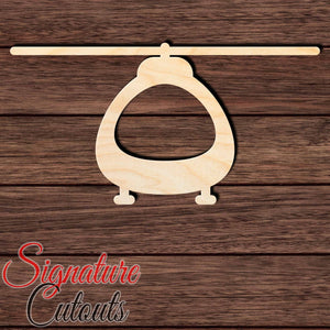 Helicopter 001 Shape Cutout in Wood, Acrylic or Acrylic Mirror - Signature Cutouts