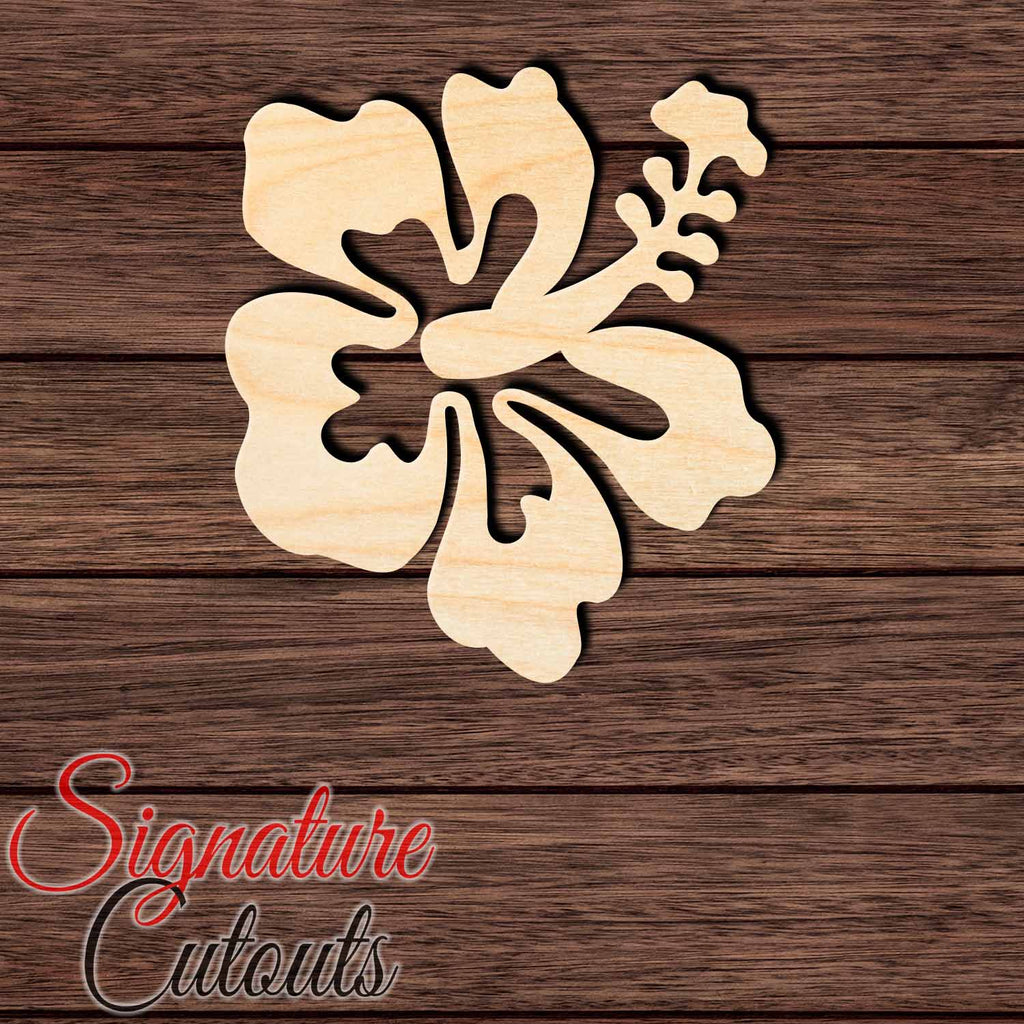 Hibiscus Flower 004 Shape Cutout in Wood, Acrylic or Acrylic Mirror - Signature Cutouts