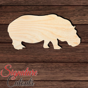 Hippo 002 Shape Cutout in Wood, Acrylic or Acrylic Mirror - Signature Cutouts