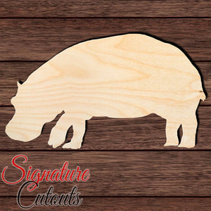 Hippo 004 Shape Cutout in Wood, Acrylic or Acrylic Mirror - Signature Cutouts