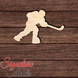 Hockey Player 002 Shape Cutout in Wood