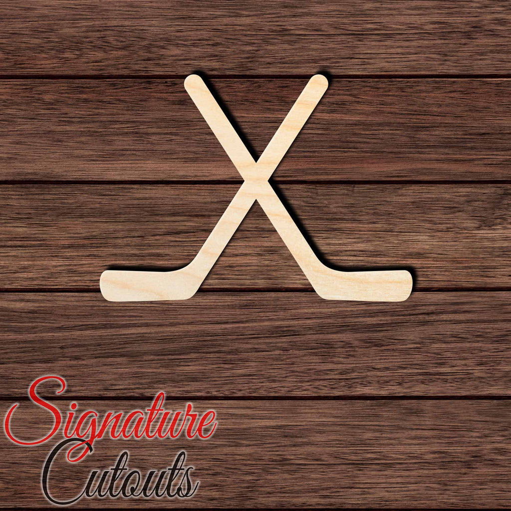 Hockey Sticks 002 Shape Cutout in Wood, Acrylic or Acrylic Mirror - Signature Cutouts