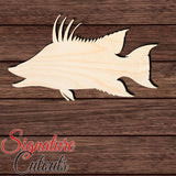 Hogfish 002 Fish Shape Cutout in Wood, Acrylic or Acrylic Mirror Craft Shapes & Bases Signature Cutouts 
