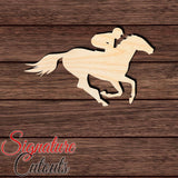 Horse Jockey 001 Shape Cutout in Wood, Acrylic or Acrylic Mirror Craft Shapes & Bases Signature Cutouts 