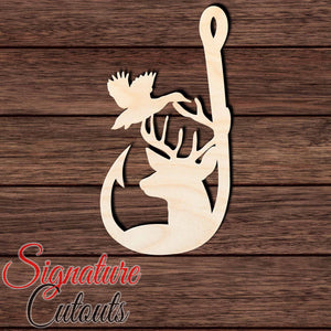Hunting Emblem 001 Shape Cutout in Wood, Acrylic or Acrylic Mirror - Signature Cutouts