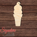 Ice Cream Cone 002 Shape Cutout in Wood, Acrylic or Acrylic Mirror - Signature Cutouts