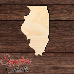 Illinois State Shape Cutout in Wood, Acrylic or Acrylic Mirror - Signature Cutouts