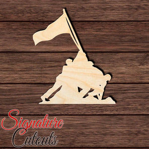 Iwo Jima Memorial Shape Cutout in Wood, Acrylic or Acrylic Mirror Craft Shapes & Bases Signature Cutouts 