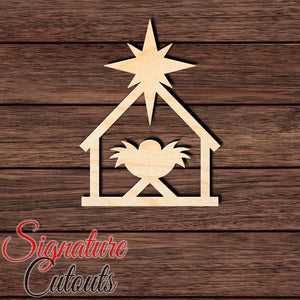 Jesus Manger 001 Shape Cutout in Wood, Acrylic or Acrylic Mirror - Signature Cutouts