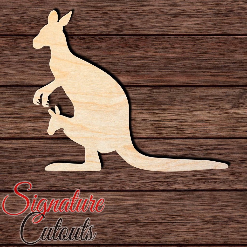 Kangaroo 005 Shape Cutout in Wood, Acrylic or Acrylic Mirror - Signature Cutouts