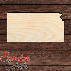Kansas State Shape Cutout in Wood, Acrylic or Acrylic Mirror - Signature Cutouts