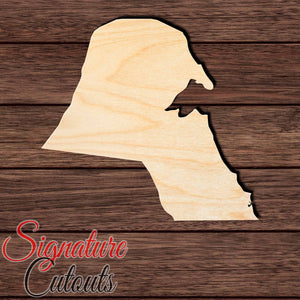 Kuwait Shape Cutout in Wood, Acrylic or Acrylic Mirror - Signature Cutouts