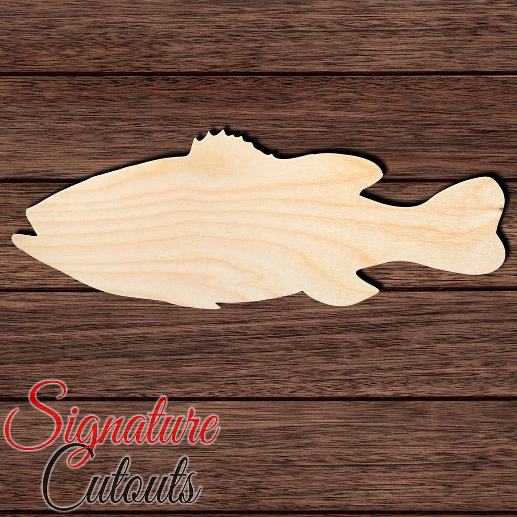 Large Mouth Bass Fish Shape Cutout in Wood, Acrylic or Acrylic Mirror - Signature Cutouts