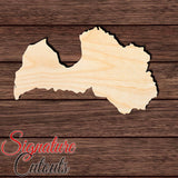 Latvia Shape Cutout in Wood