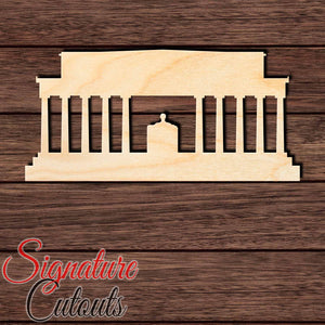 Lincoln Memorial Shape Cutout in Wood, Acrylic or Acrylic Mirror - Signature Cutouts