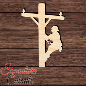 Lineman 001 Shape Cutout in Wood, Acrylic or Acrylic Mirror - Signature Cutouts