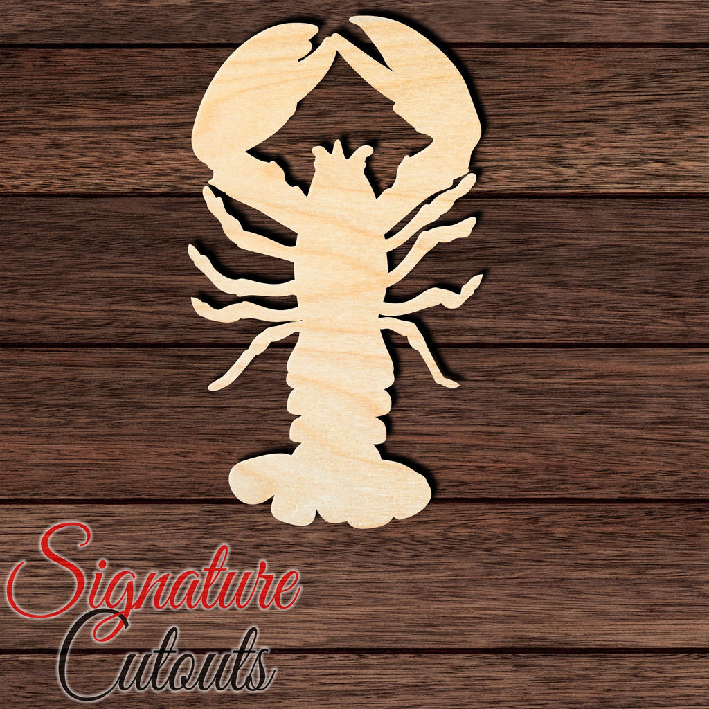 Lobster 001 Shape Cutout in Wood, Acrylic or Acrylic Mirror - Signature Cutouts