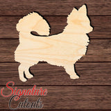 Long Haired Chihuahua 001 Shape Cutout in Wood