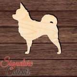 Long Haired Chihuahua 002 Shape Cutout in Wood