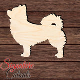 Long Haired Chihuahua 003 Shape Cutout in Wood
