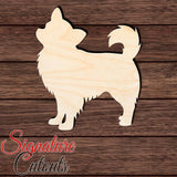 Long Haired Chihuahua 004 Shape Cutout in Wood